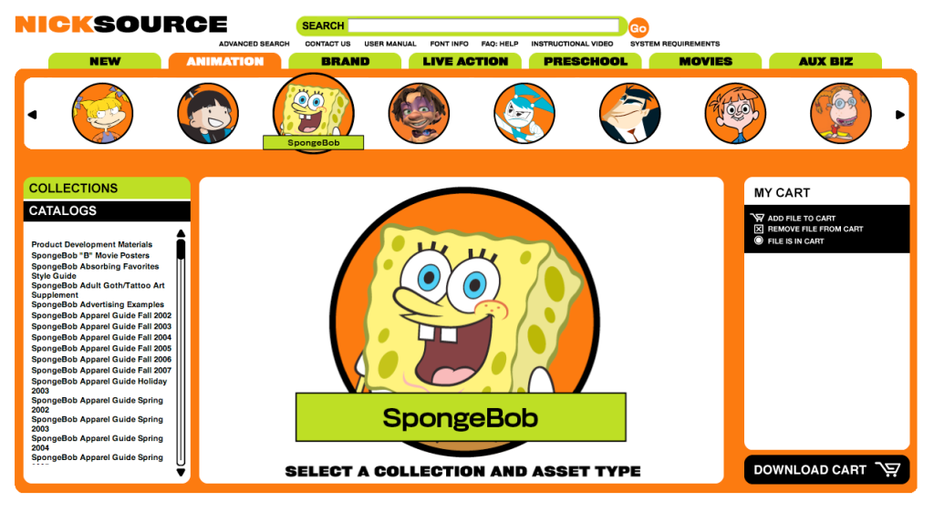 NickSource E-commerce Website SpongeBob